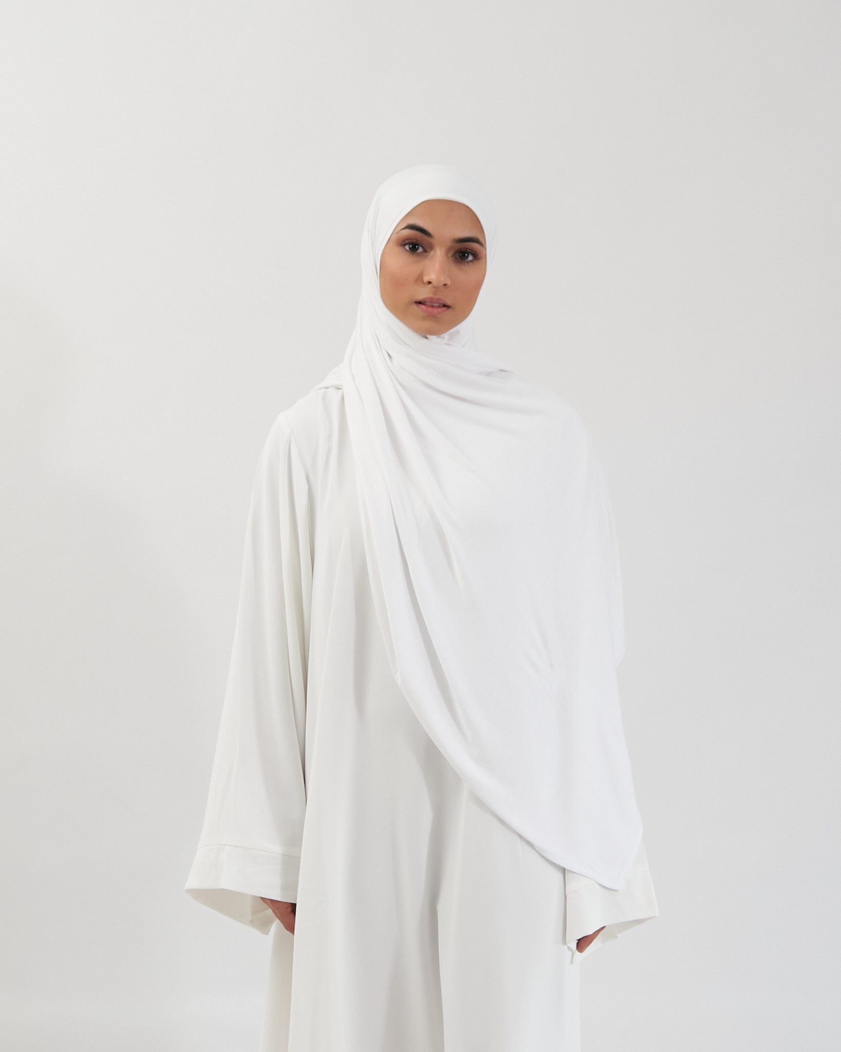 Premium Jersey Hijab - White Scarves Fajr Noor 