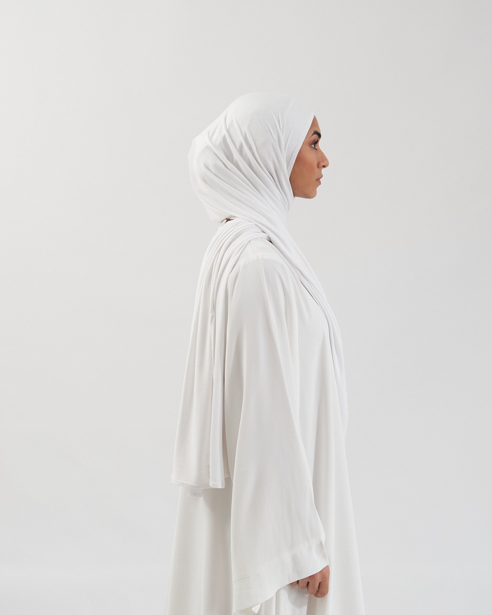 Premium Jersey Hijab - White Scarves Fajr Noor 