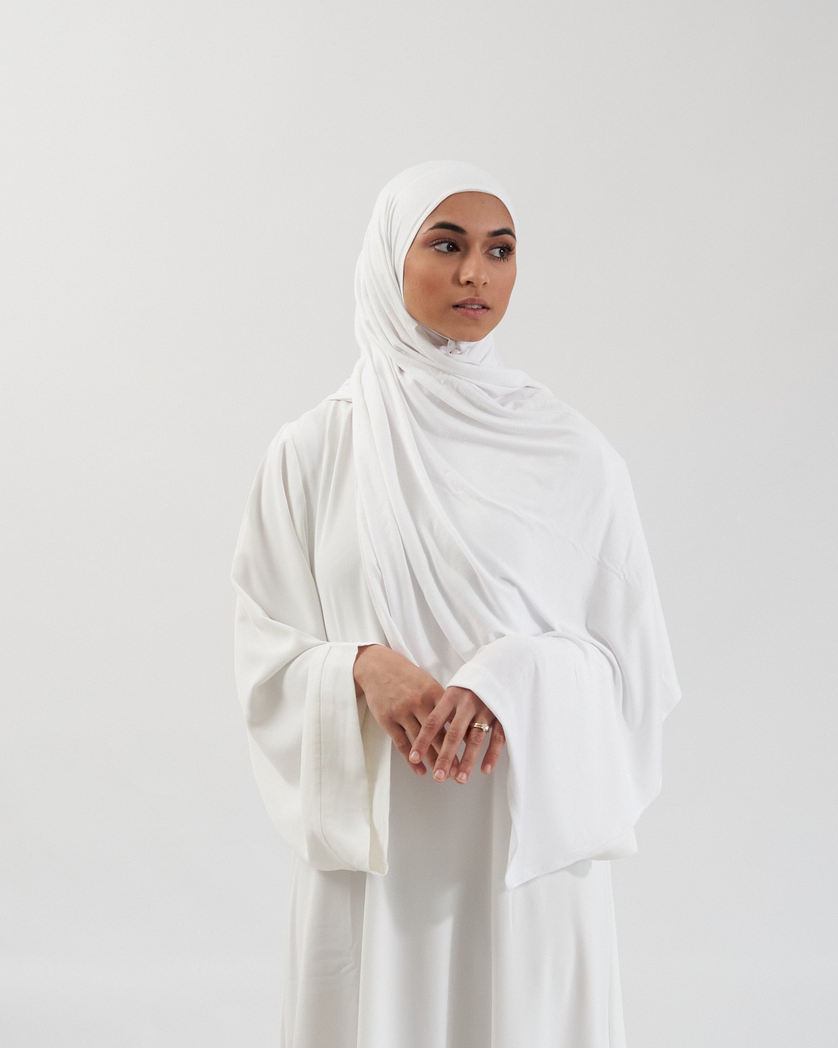 Premium Jersey Hijab - White Scarves Fajr Noor 