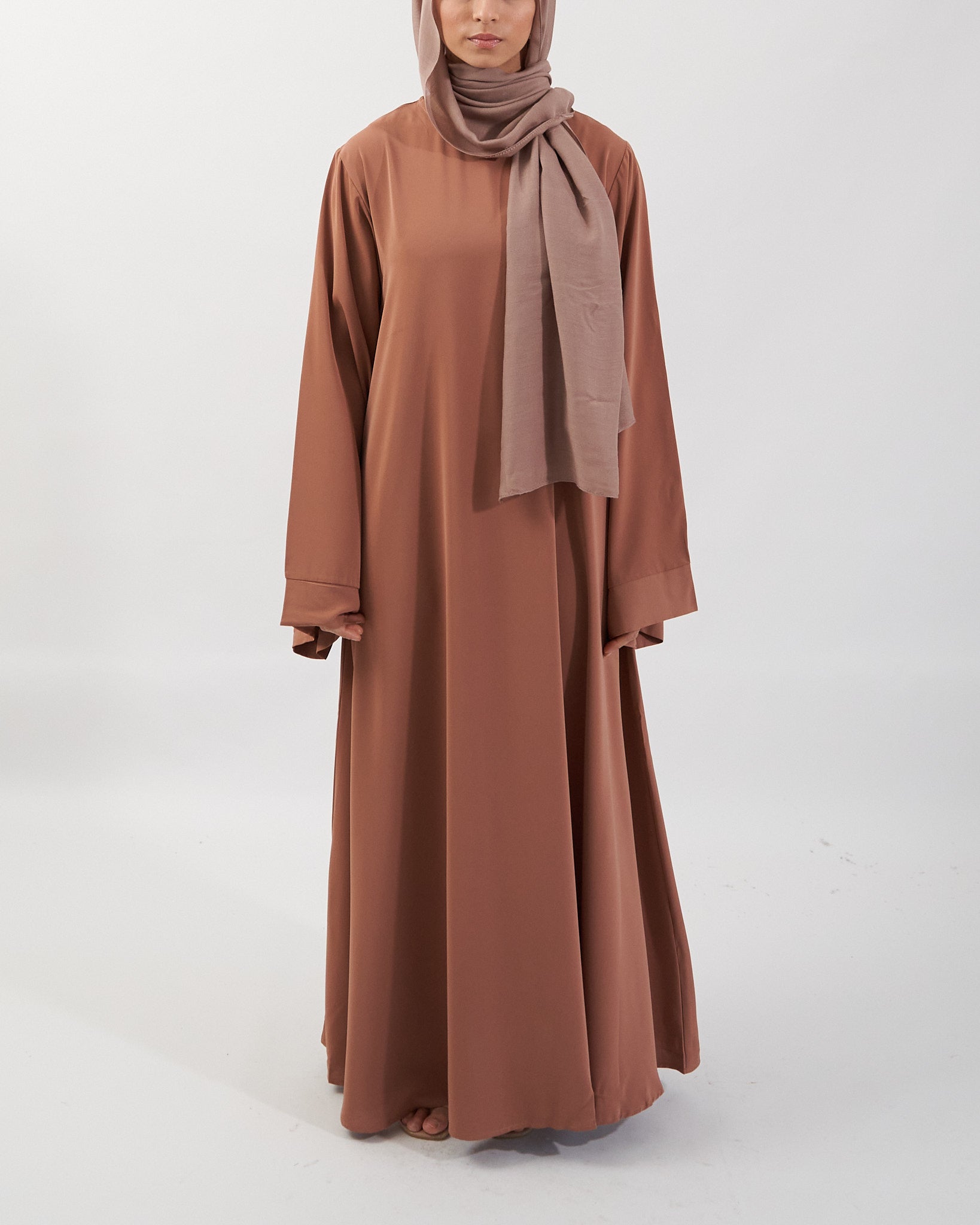 Khatijah Abaya - Brown Closed Abaya Fajr Noor 