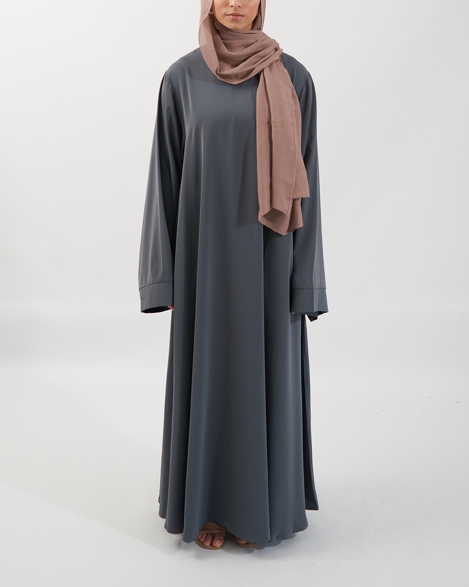 Khatijah Abaya - Charcoal Closed Abaya Fajr Noor S