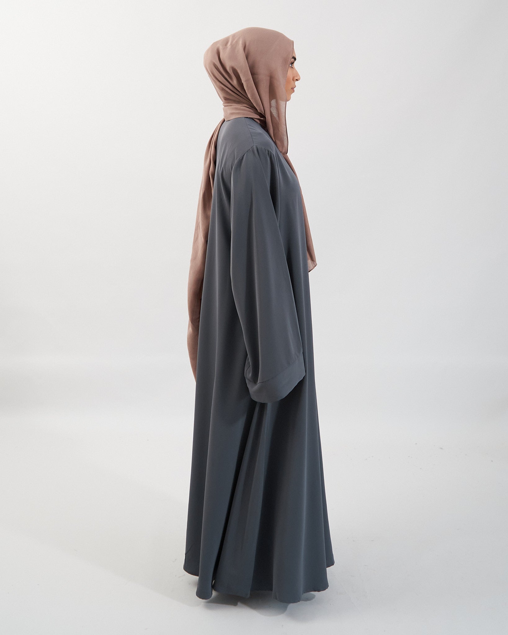 Khatijah Abaya - Charcoal Closed Abaya Fajr Noor 