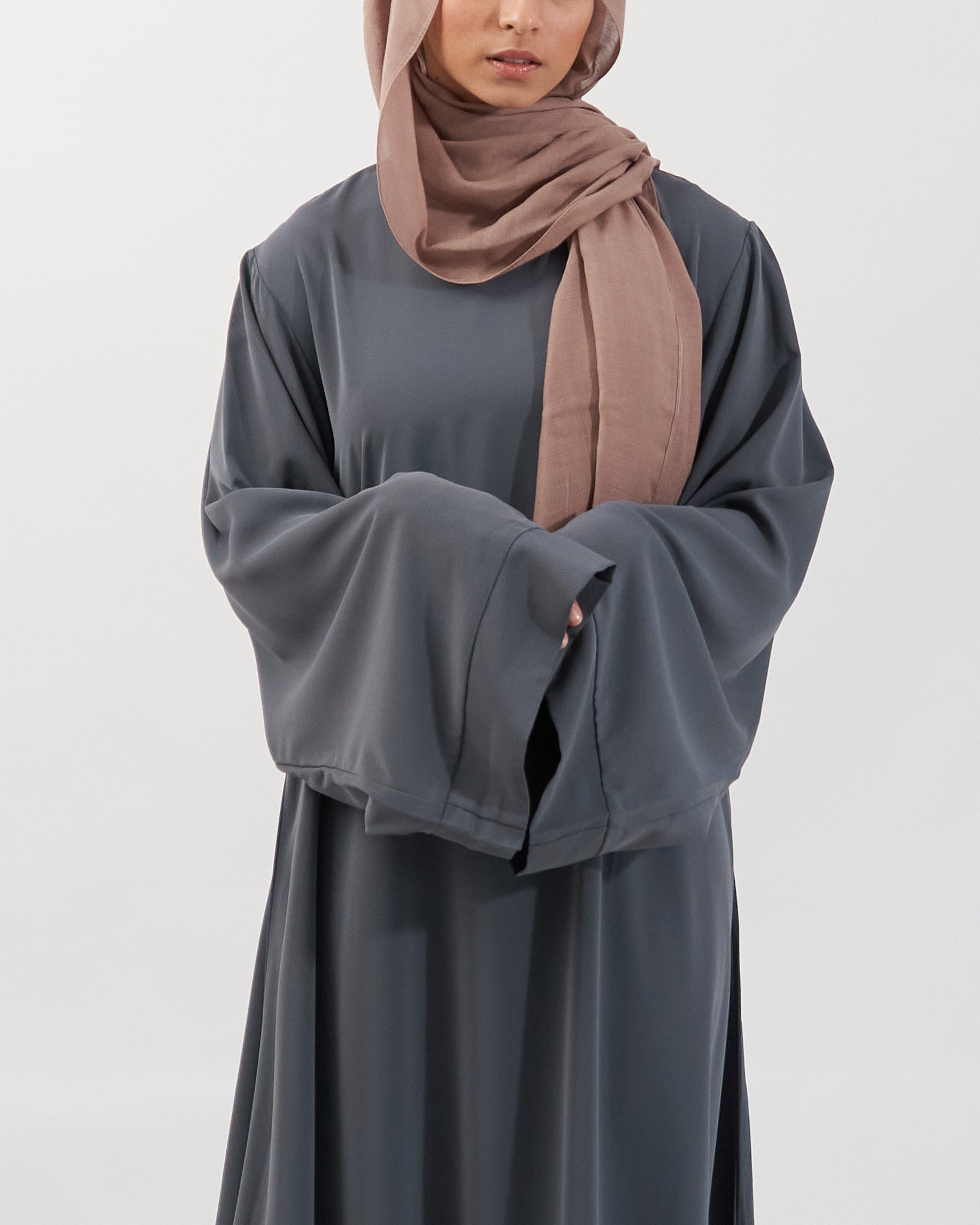 Khatijah Abaya - Charcoal Closed Abaya Fajr Noor 