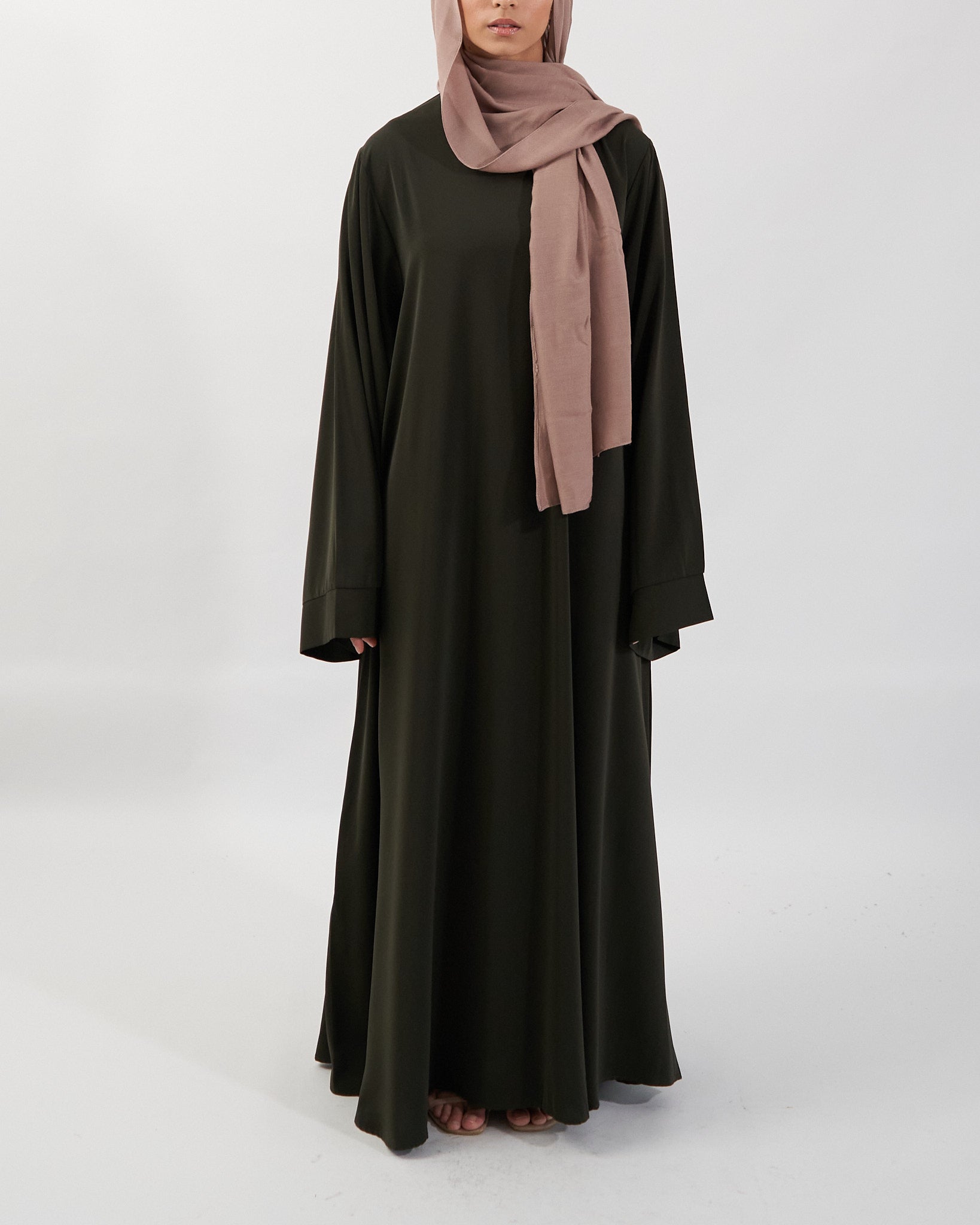 Khatijah Abaya - Khaki Closed Abaya Fajr Noor S