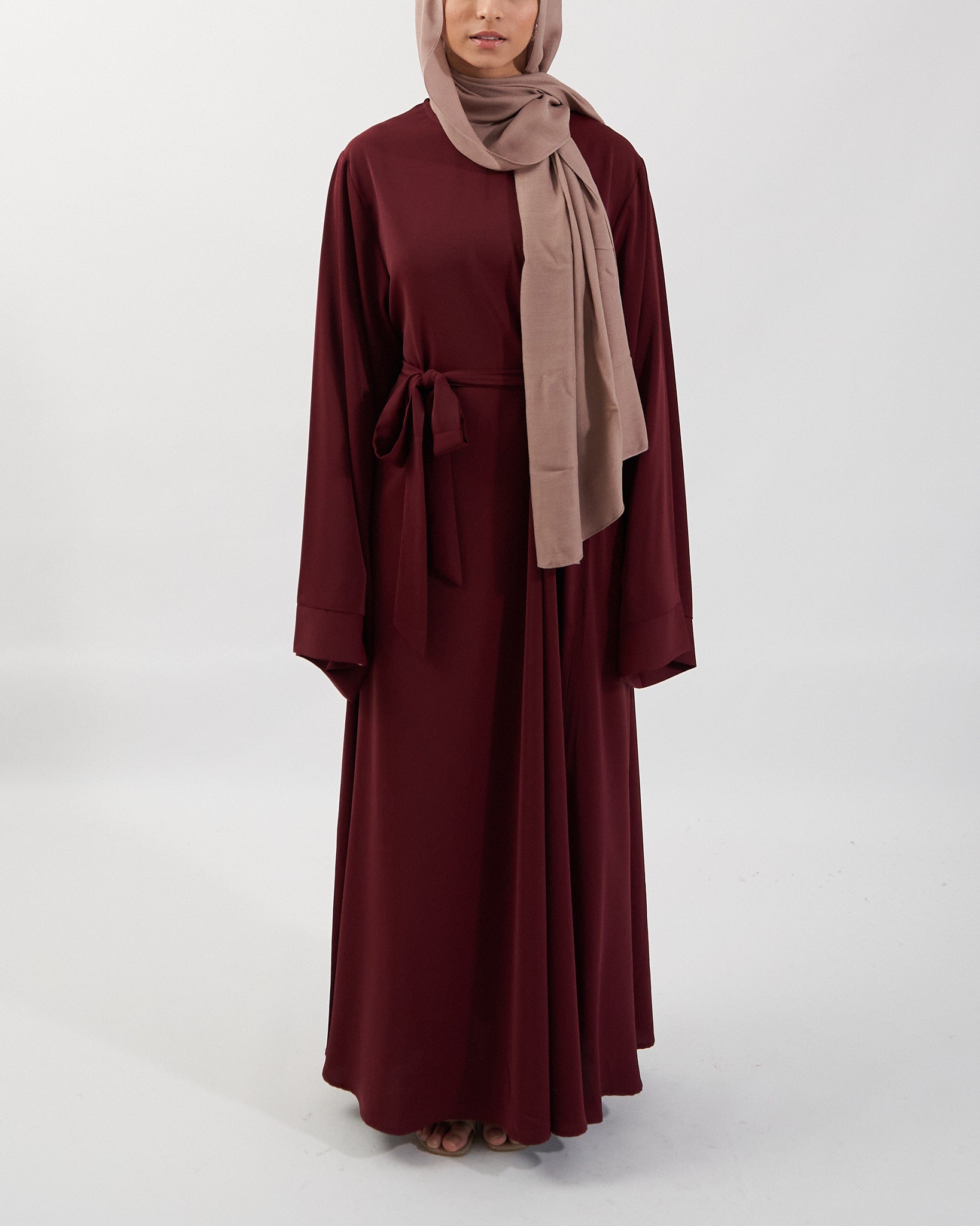 Khatijah Abaya - Maroon Closed Abaya Fajr Noor S