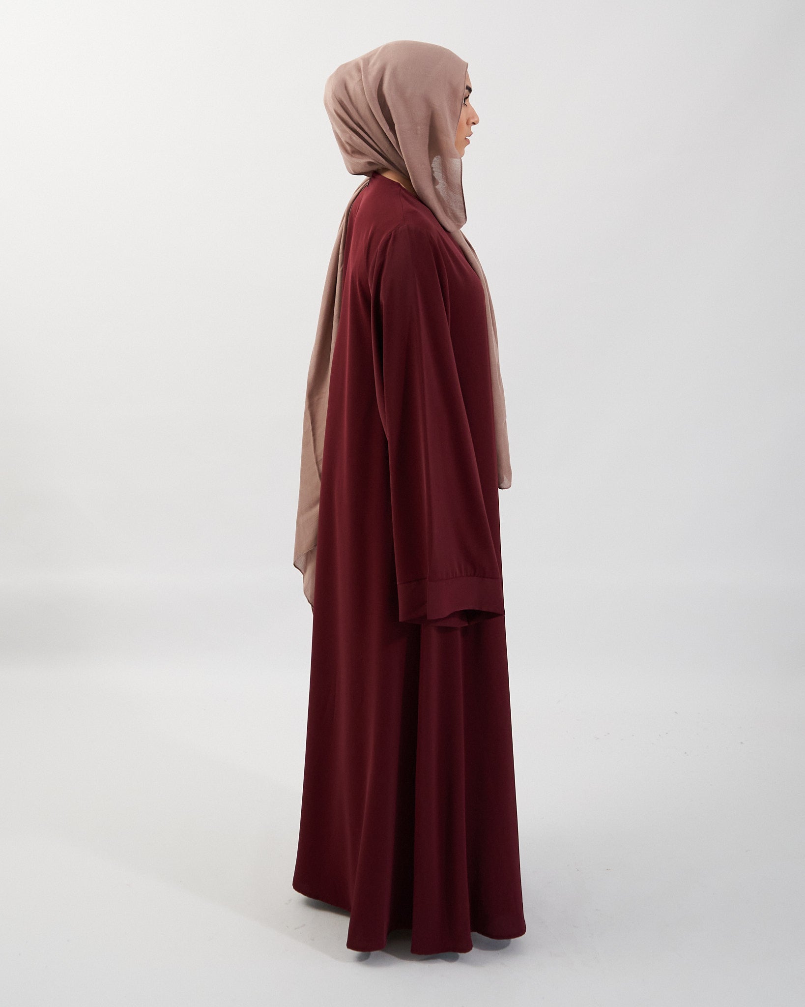 Khatijah Abaya - Maroon Closed Abaya Fajr Noor 