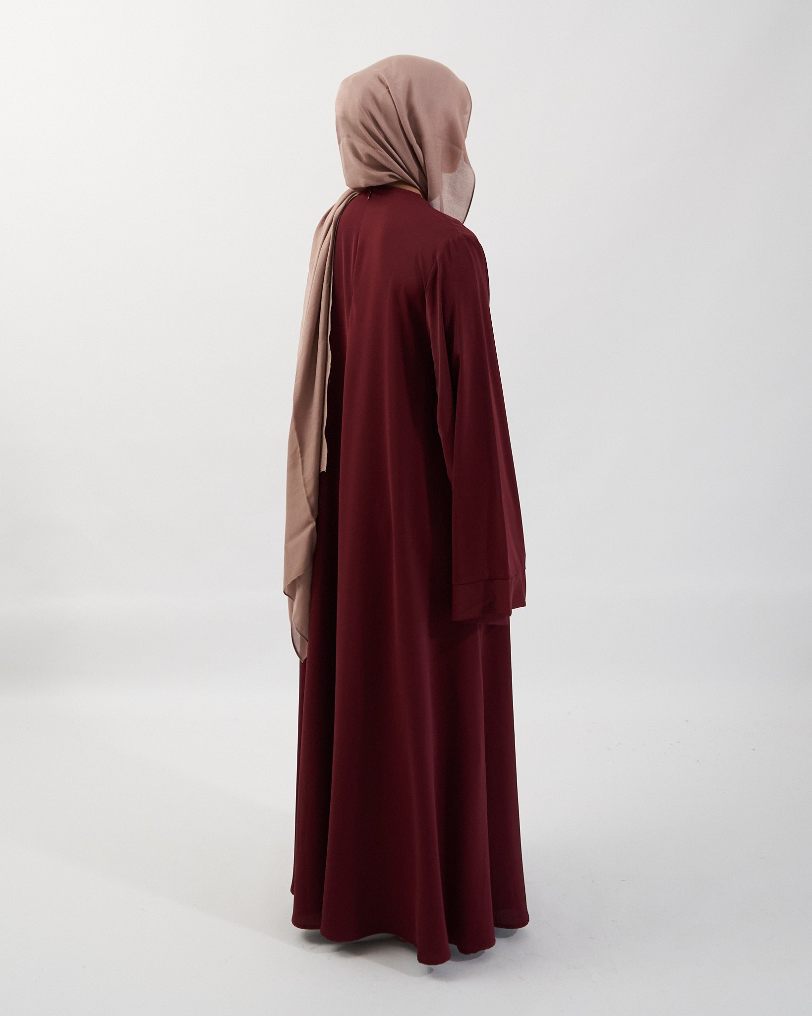 Khatijah Abaya - Maroon Closed Abaya Fajr Noor 