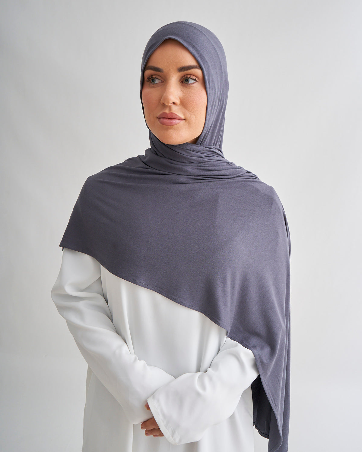 Premium Jersey Hijab - Majestic Grey