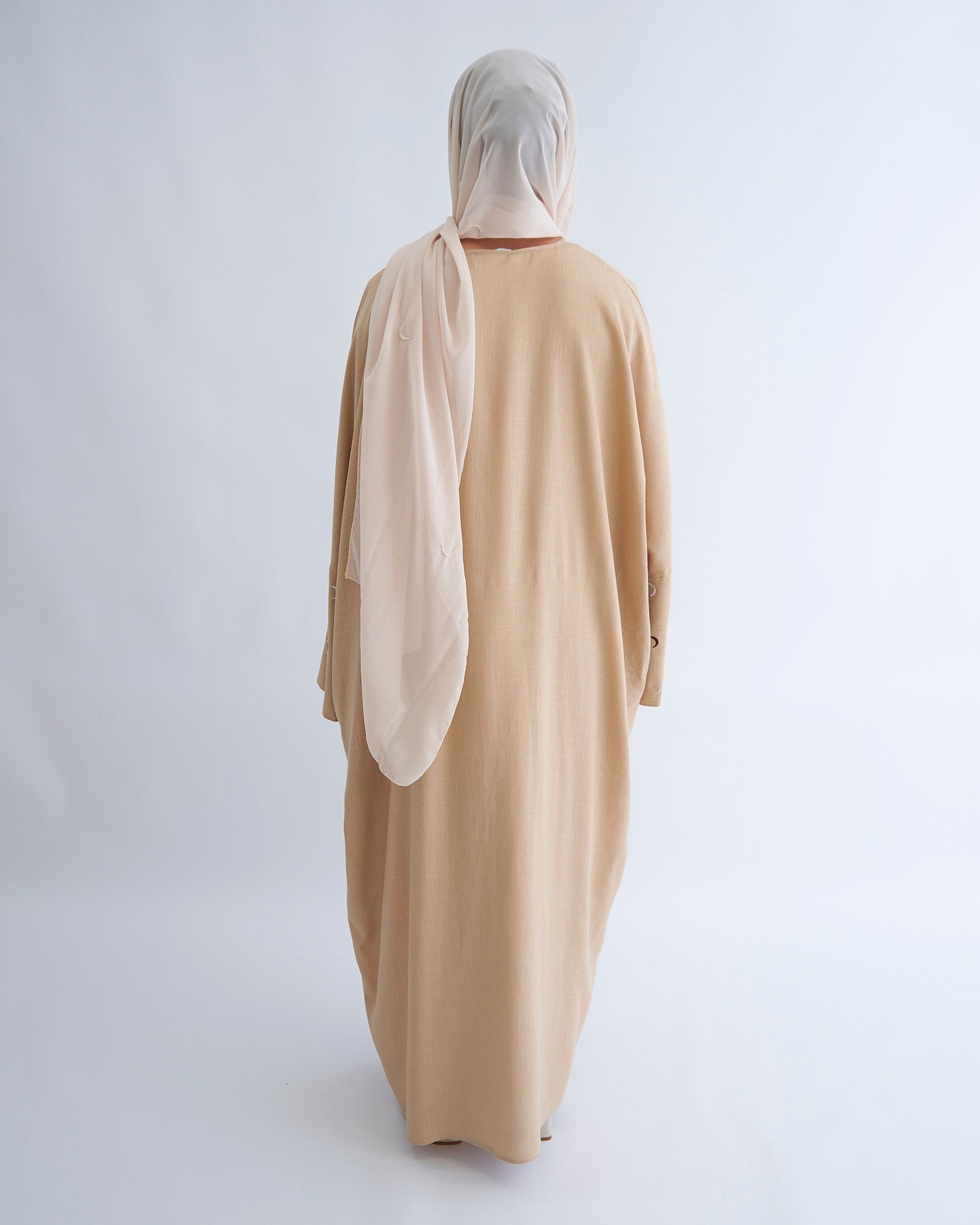 Moon Linen Abaya with Hijab - Beige