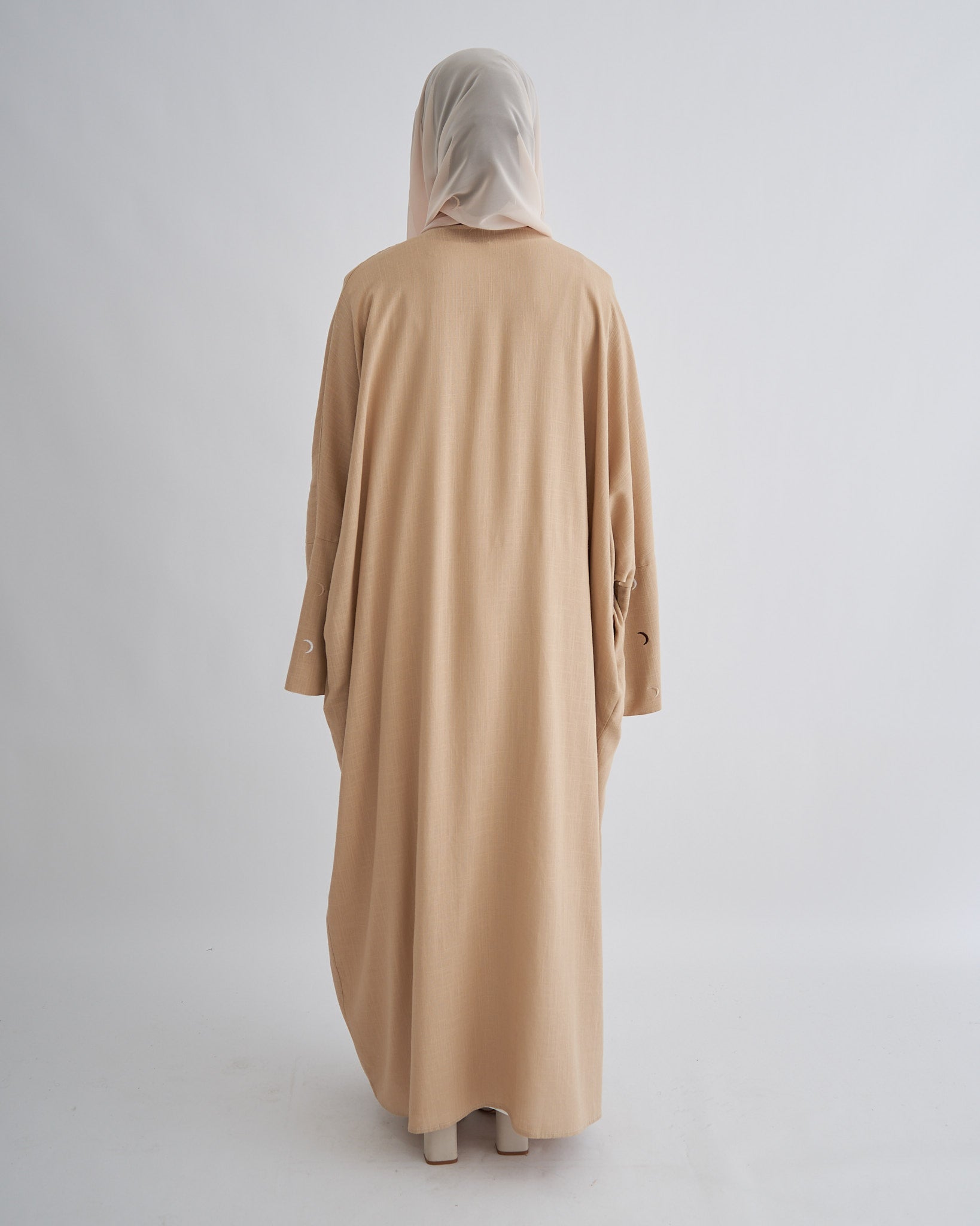 Moon Linen Abaya with Hijab - Beige