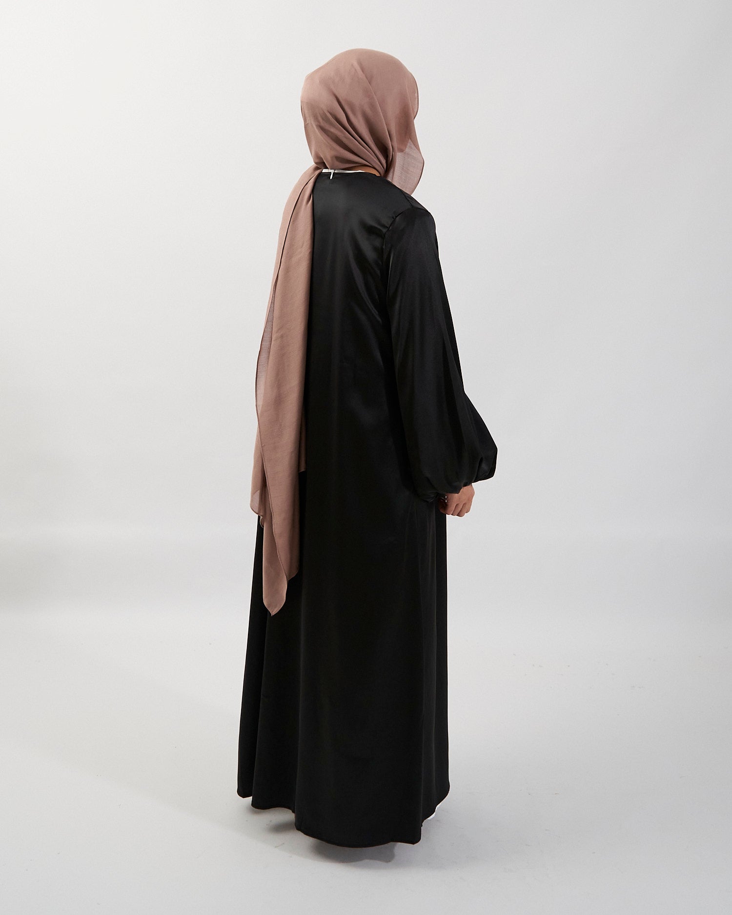 Noor Abaya - Black Satin Abaya Fajr Noor 