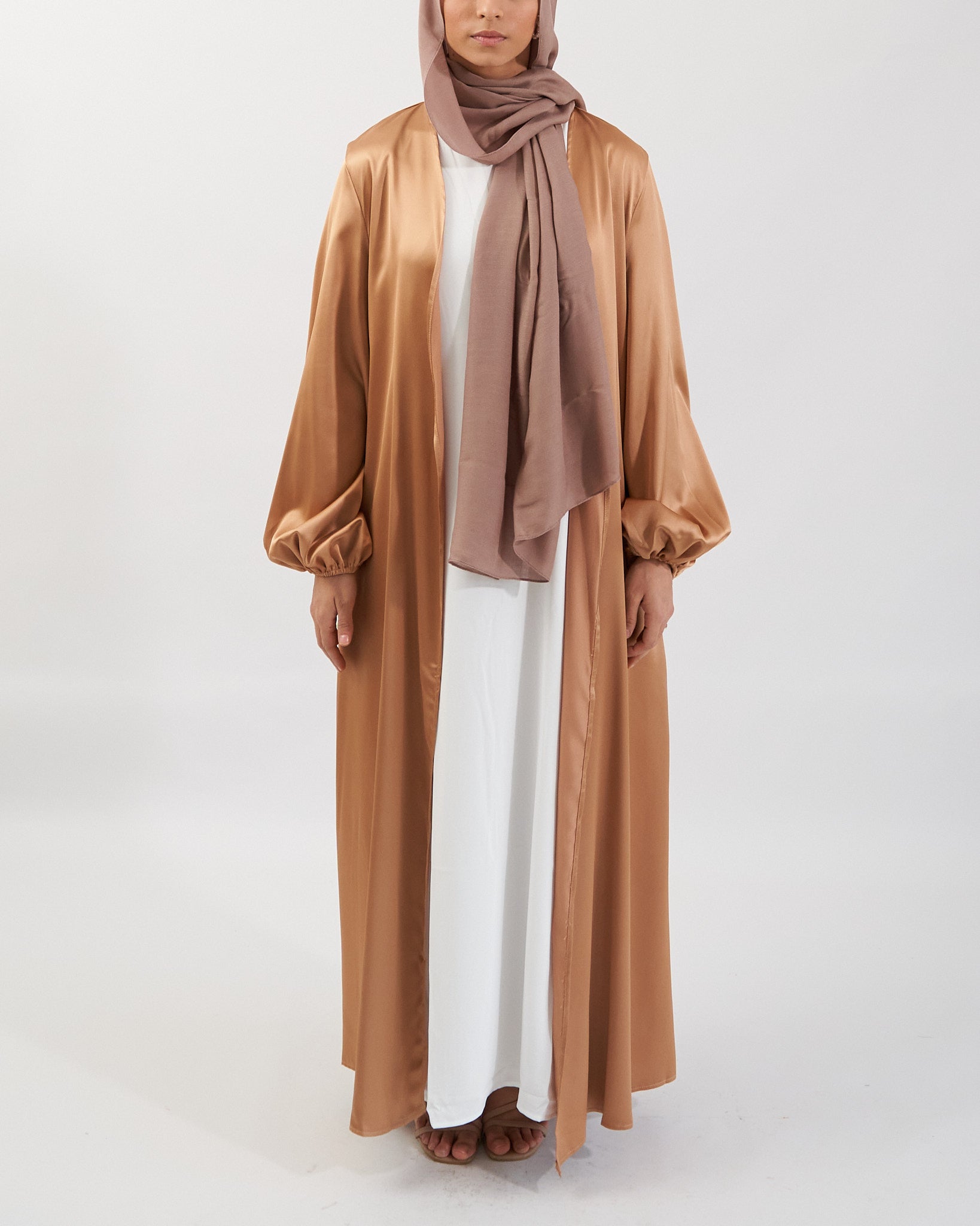 Noor Abaya - Gold Satin Abaya Fajr Noor S