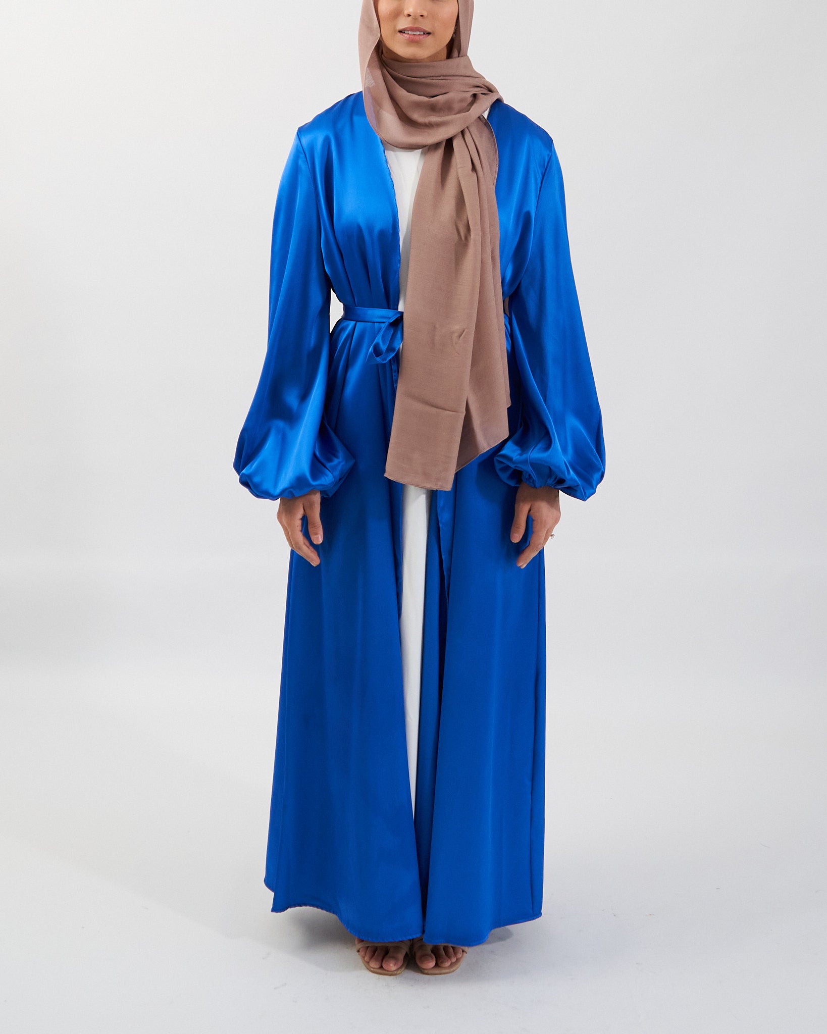 Noor Abaya - Royal Blue Satin Abaya Fajr Noor 