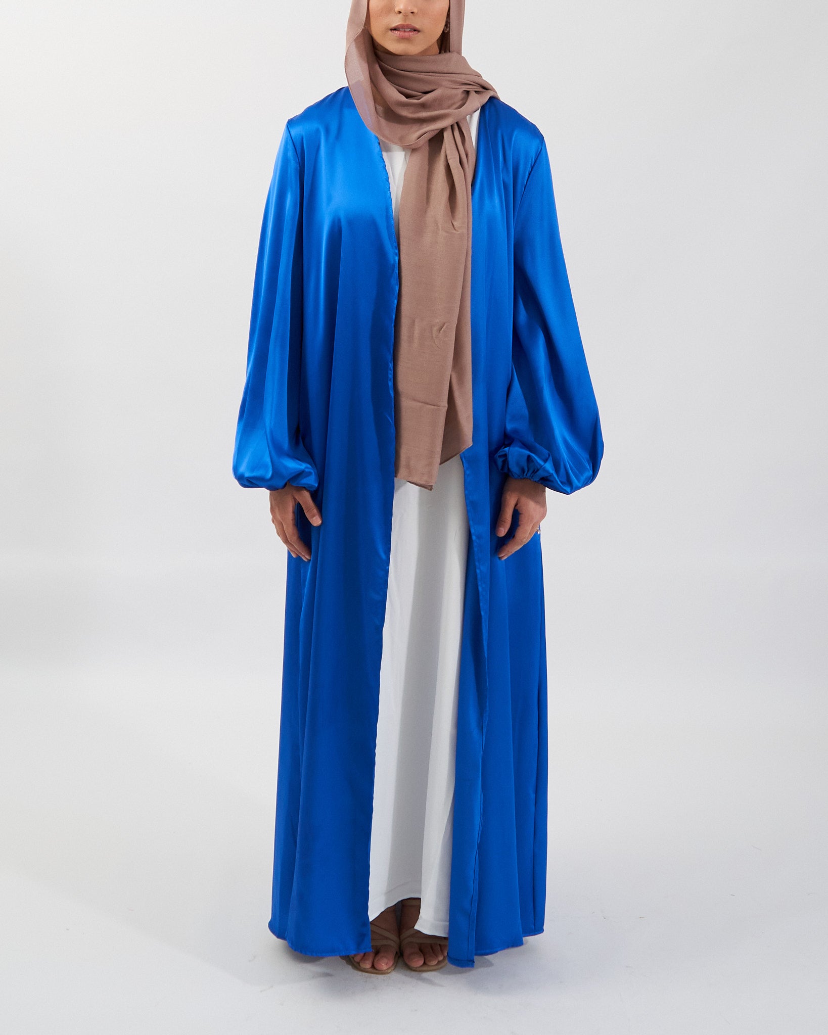 Noor Abaya - Royal Blue Satin Abaya Fajr Noor 