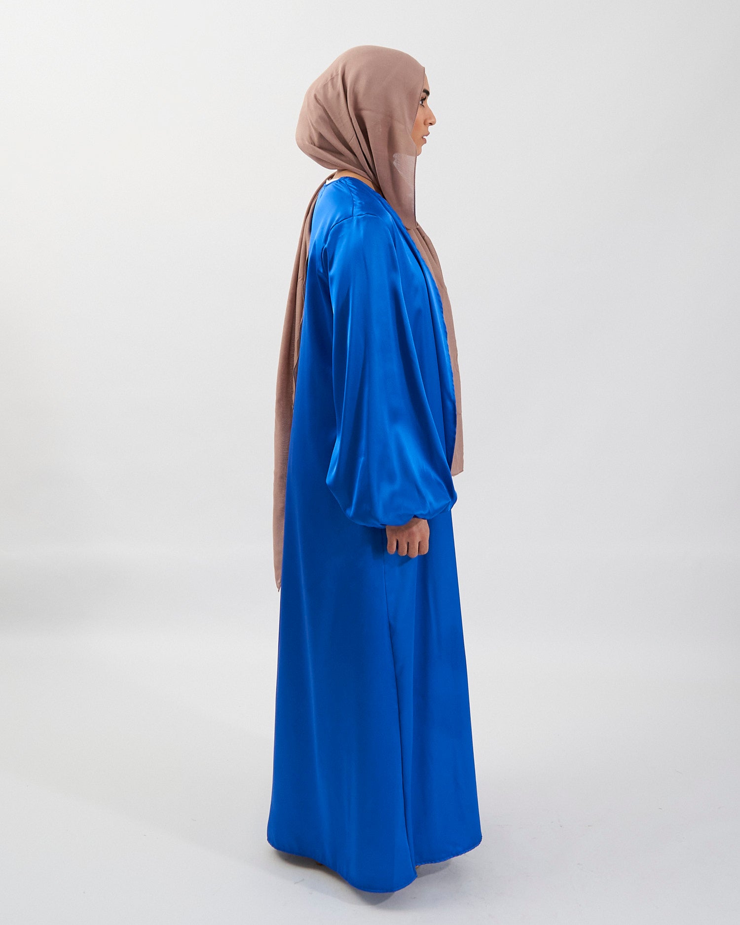 Noor Abaya - Royal Blue Satin Abaya Fajr Noor 