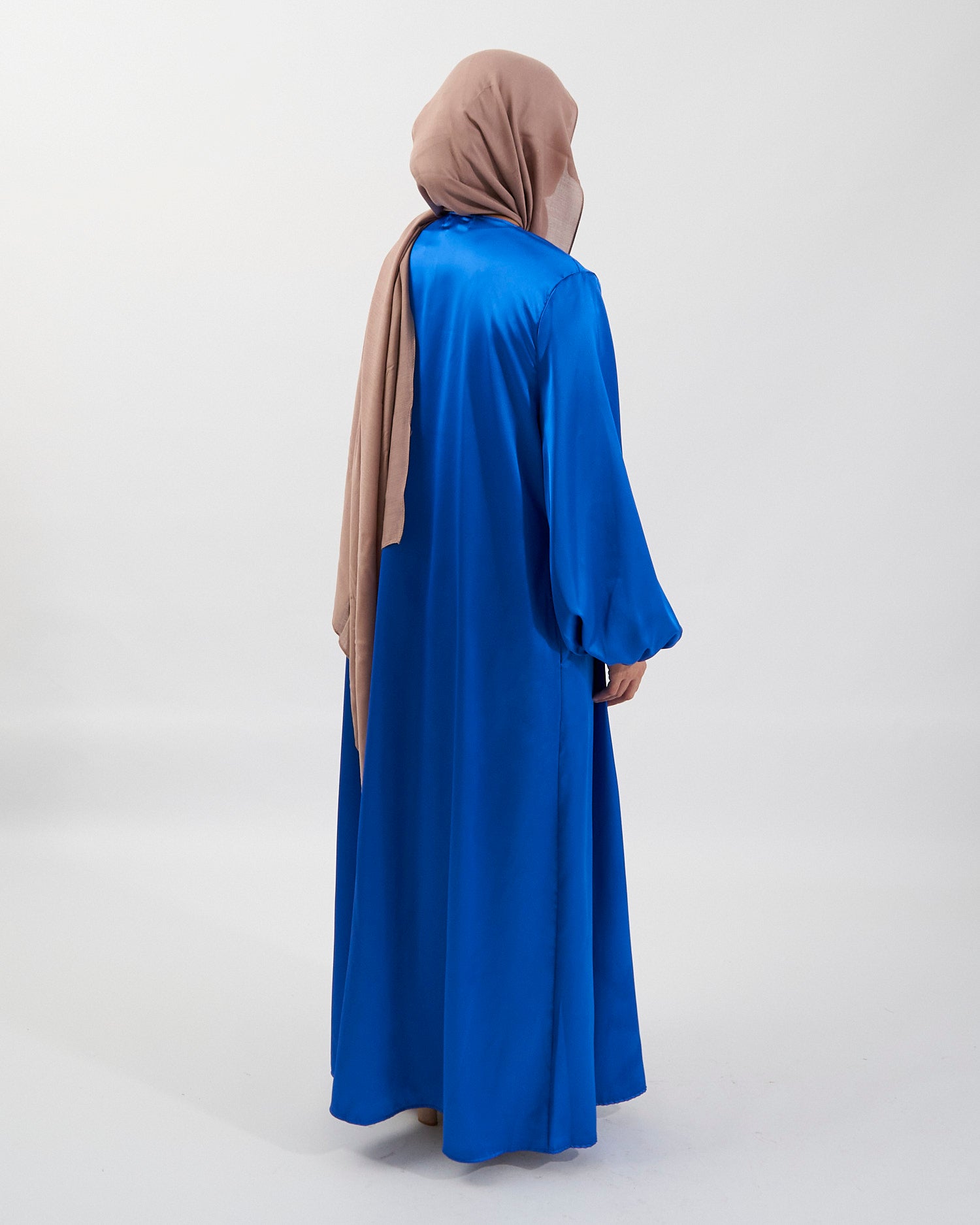 Noor Abaya - Royal Blue Satin Abaya Fajr Noor 