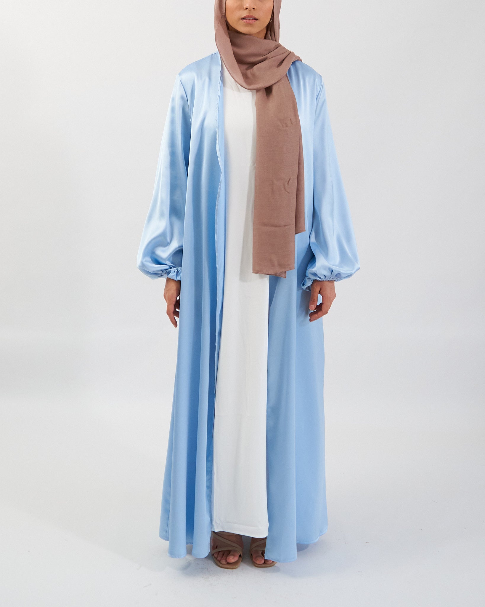 Noor Abaya - Sky Blue Satin Abaya Fajr Noor S