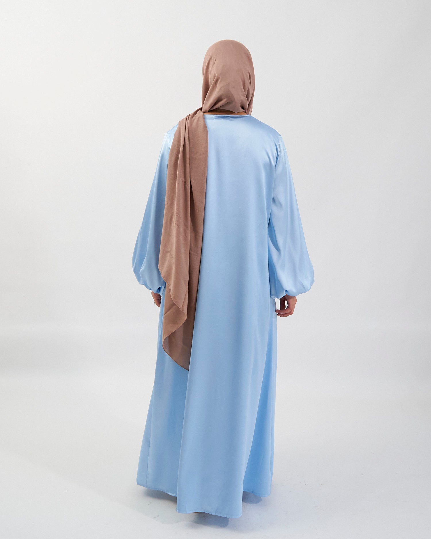 Noor Abaya - Sky Blue Satin Abaya Fajr Noor 