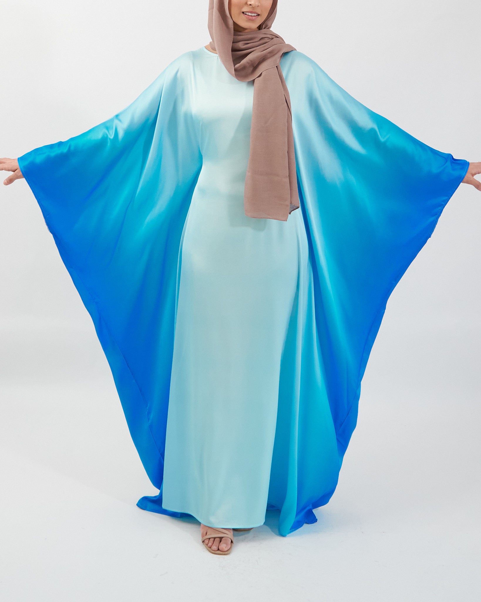 Butterfly Ombre Kaftan - Blue Ombre Abaya Fajr Noor 