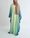 Butterfly Ombre Abaya - Lime