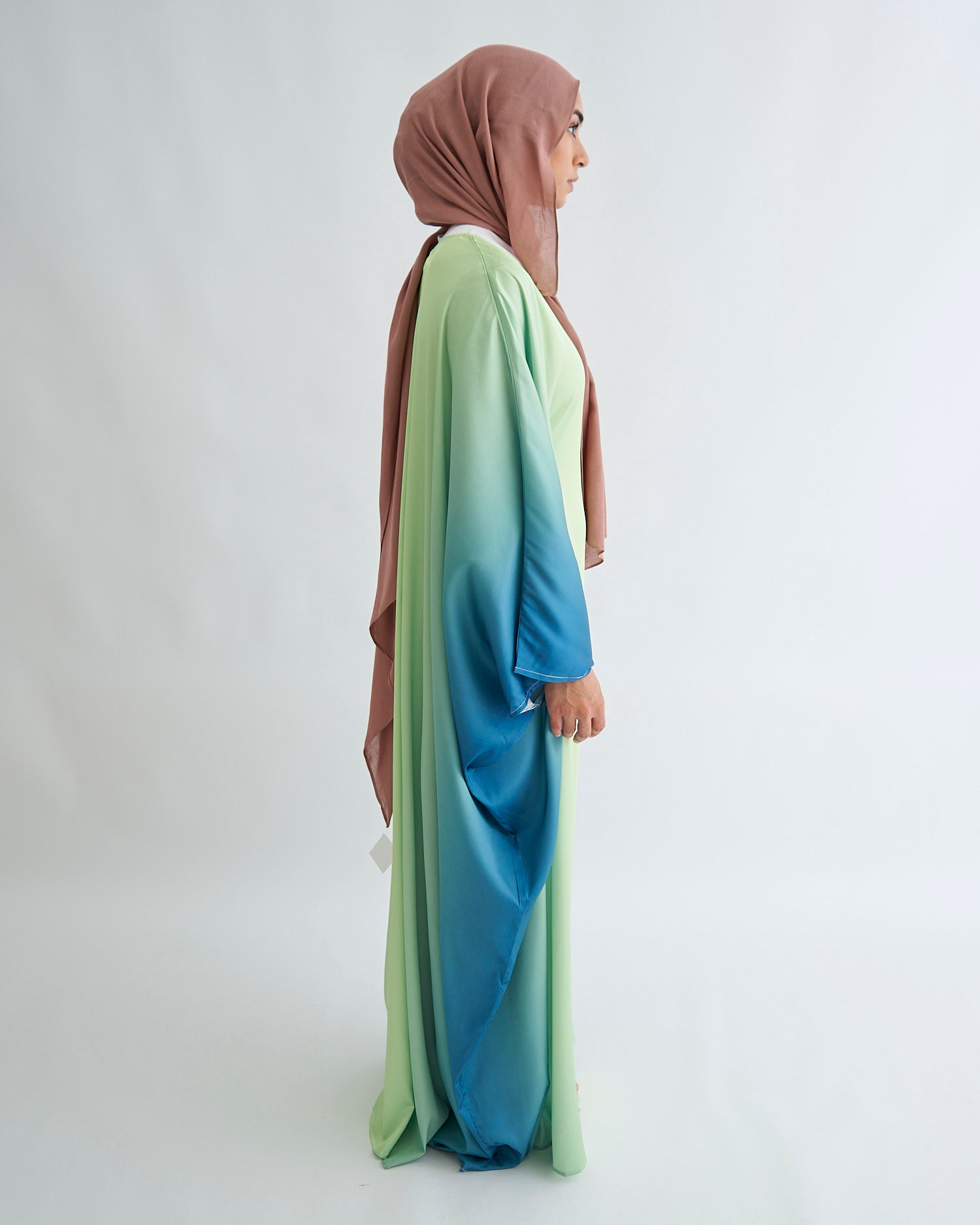 Butterfly Ombre Abaya - Lime