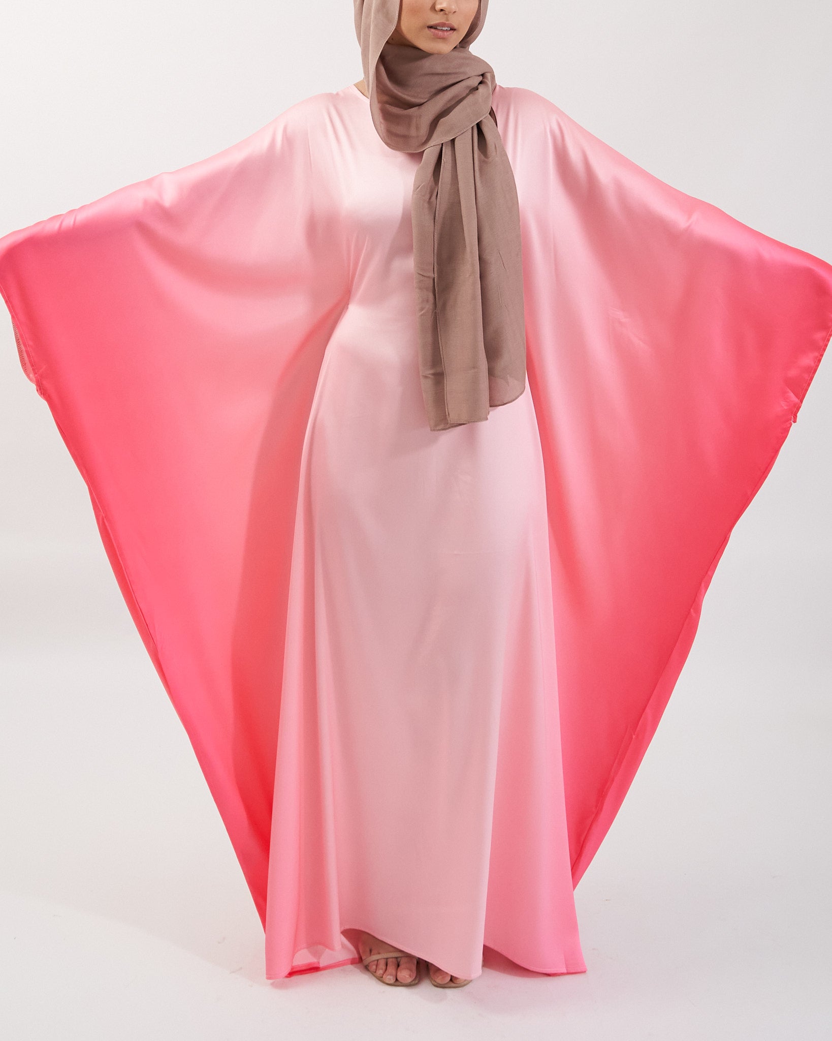 Butterfly Ombre Kaftan - Pink Ombre Abaya Fajr Noor S