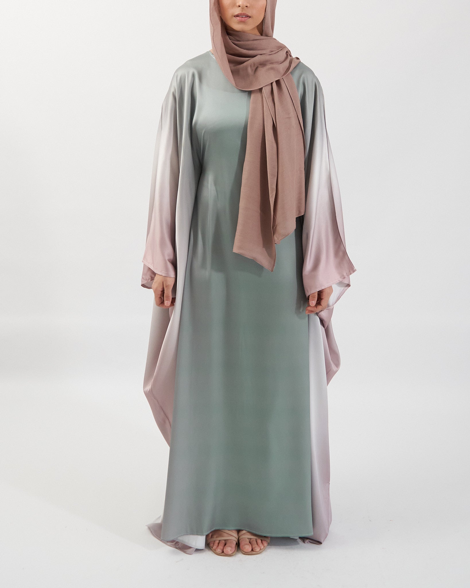 Butterfly Ombre Kaftan - Sage Ombre Abaya Fajr Noor 