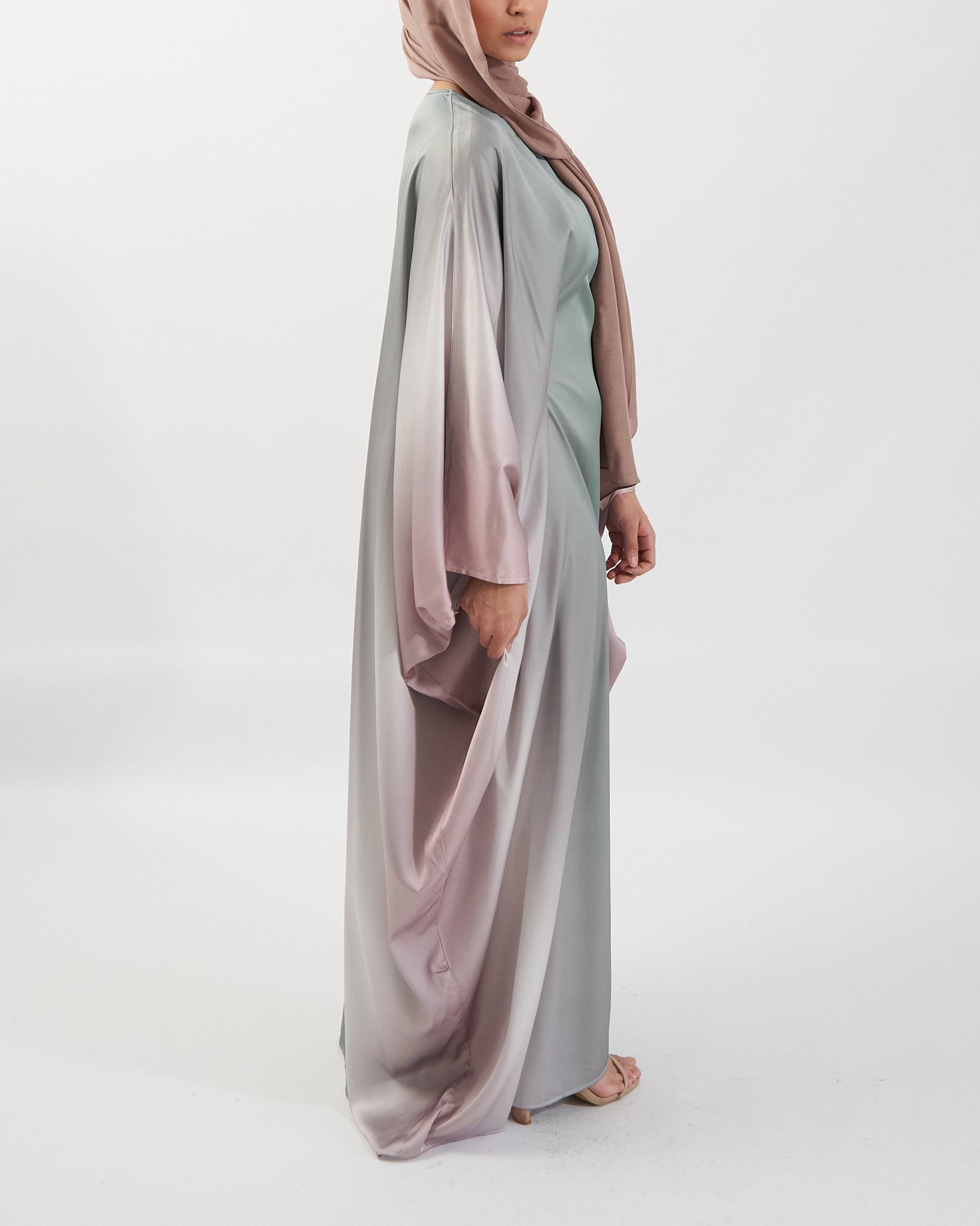 Butterfly Ombre Kaftan - Sage Ombre Abaya Fajr Noor 