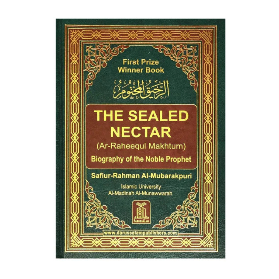 Book cover of 'The Sealed Nectar' with decorative green and gold border