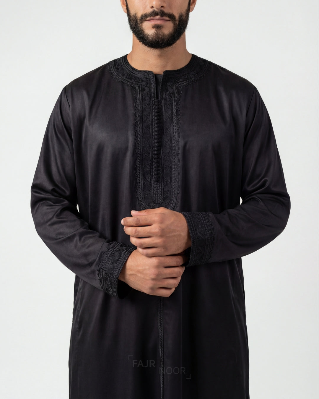 Premium Moroccan Thobe - Black