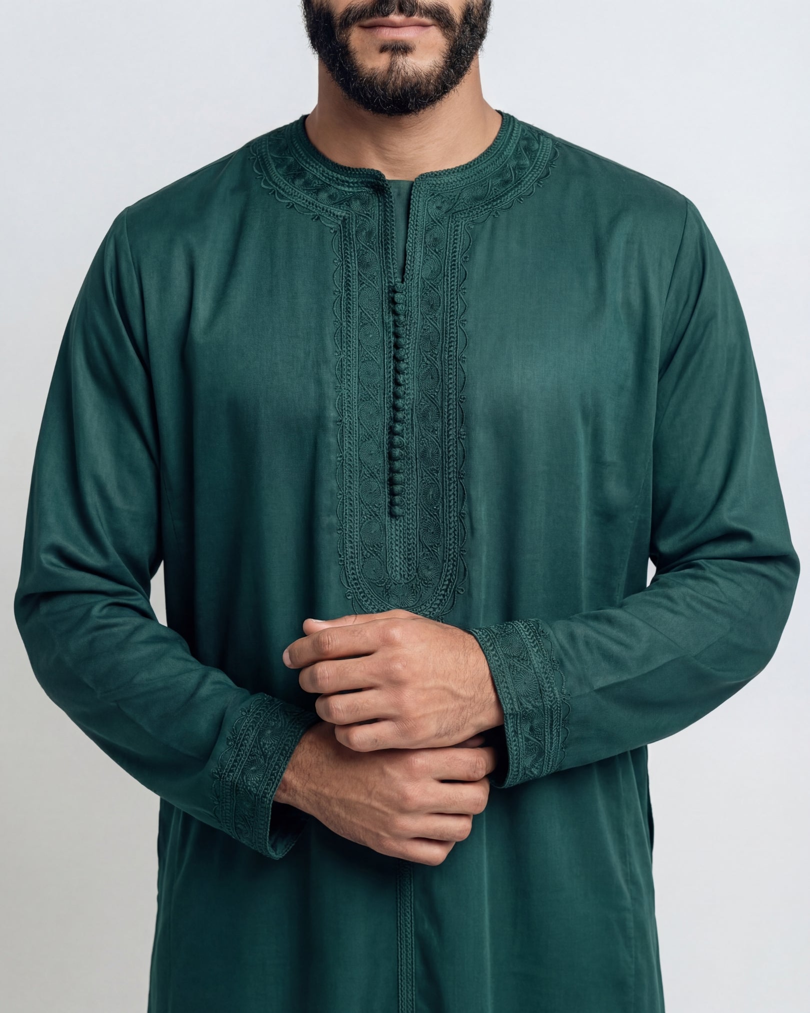Premium Moroccan Thobe - Emerald