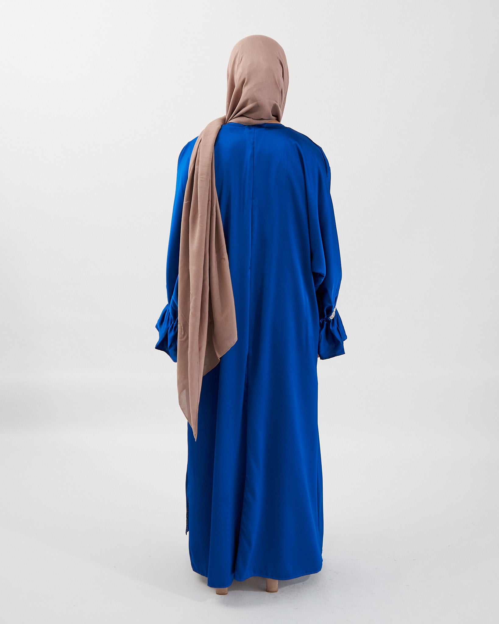 2PC Zainab Abaya Set - Royal Blue Satin Abaya Fajr Noor 