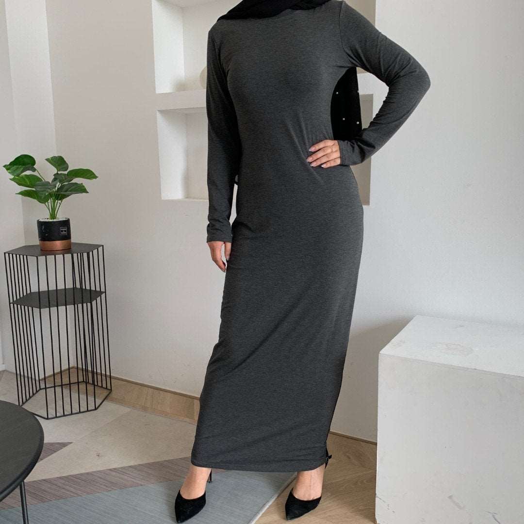 Grey Slip Dress - Slip Dress - Fajr Noor