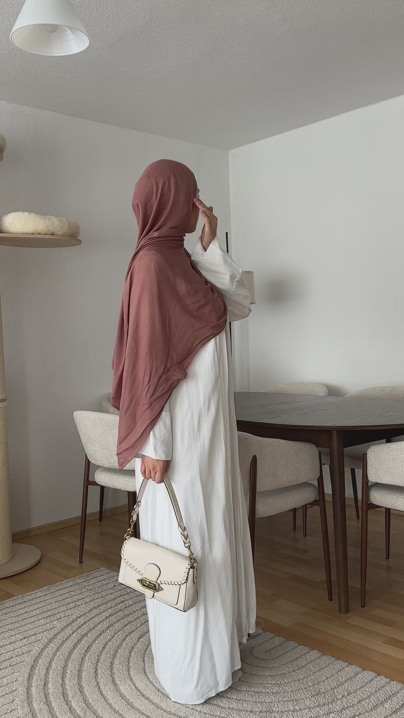 Aya Linen Abaya - White Organic Cotton Linen