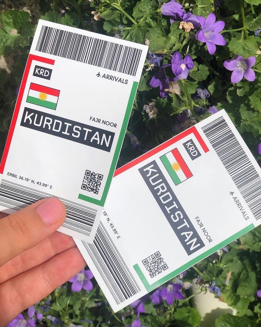 Kurdistan Travel Stickers Flight Stickers Luggage Stickers Passport Stickers