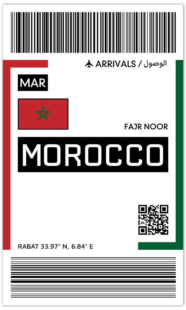 Morocco Travel Stickers Flight Stickers Luggage Stickers Passport Stickers