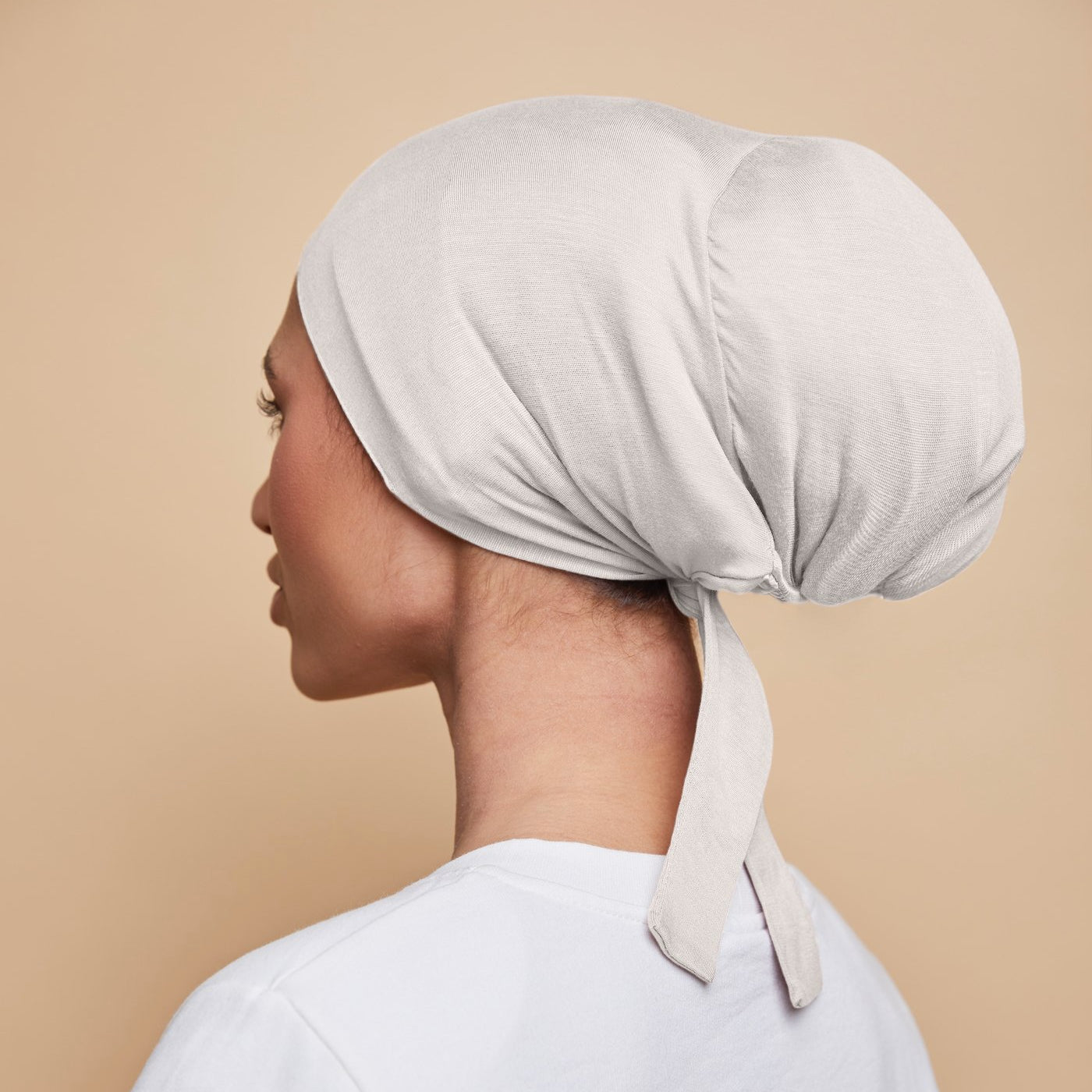 Silk Hijab Cap - White - Hijab Cap - Fajr Noor