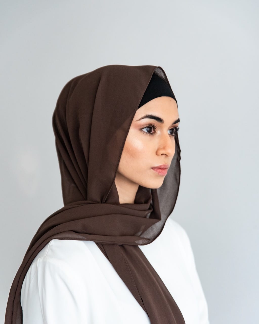 Box hijab luxe mousseline nude