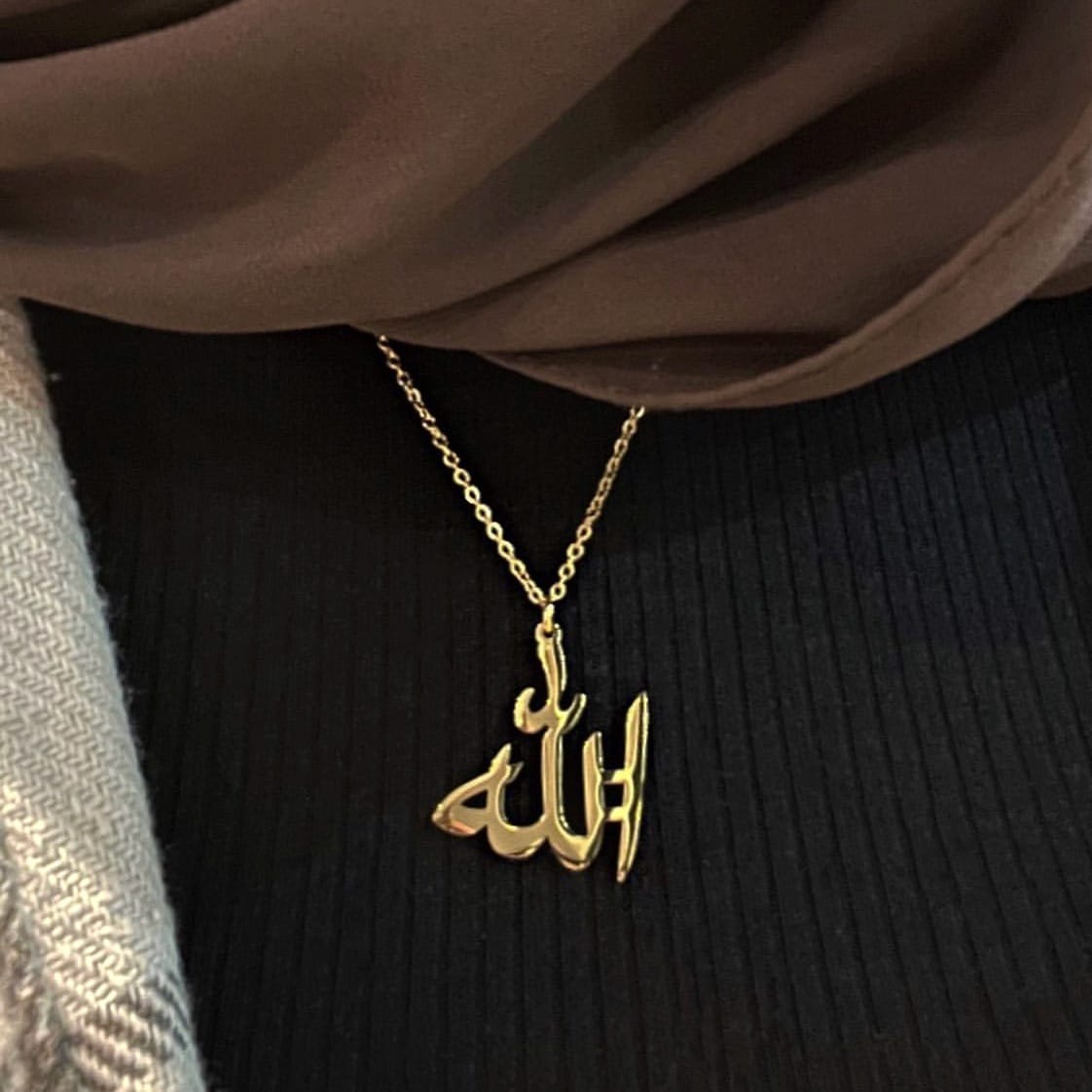 Buy Gold Allah Necklace, 22k Gold Quran Necklace, Allah Pendant, Islamic  Jewelry, Sterling Silver Teardrop Online in India - Etsy